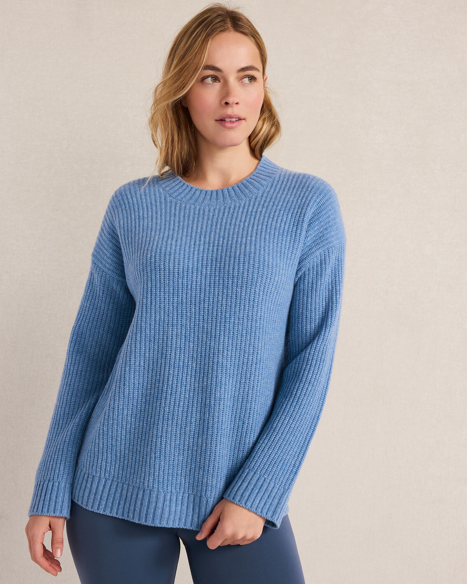 Cashmere Shaker Stitch Crewneck Sweater