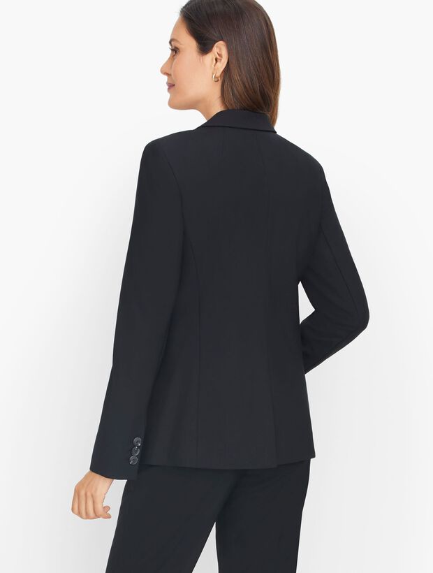 Luxe Wool Single Button Blazer - Black