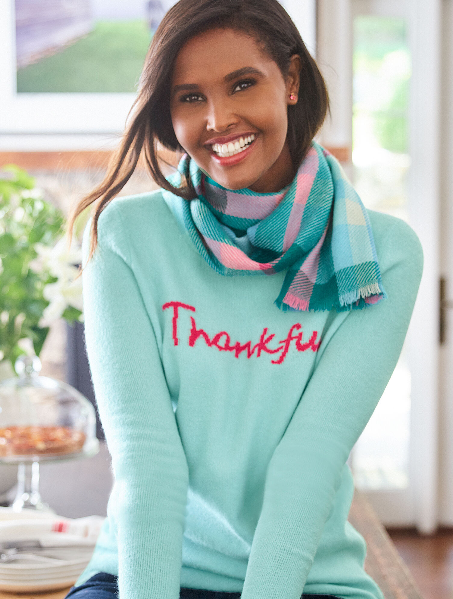 Thankful Intarsia Crewneck Sweater