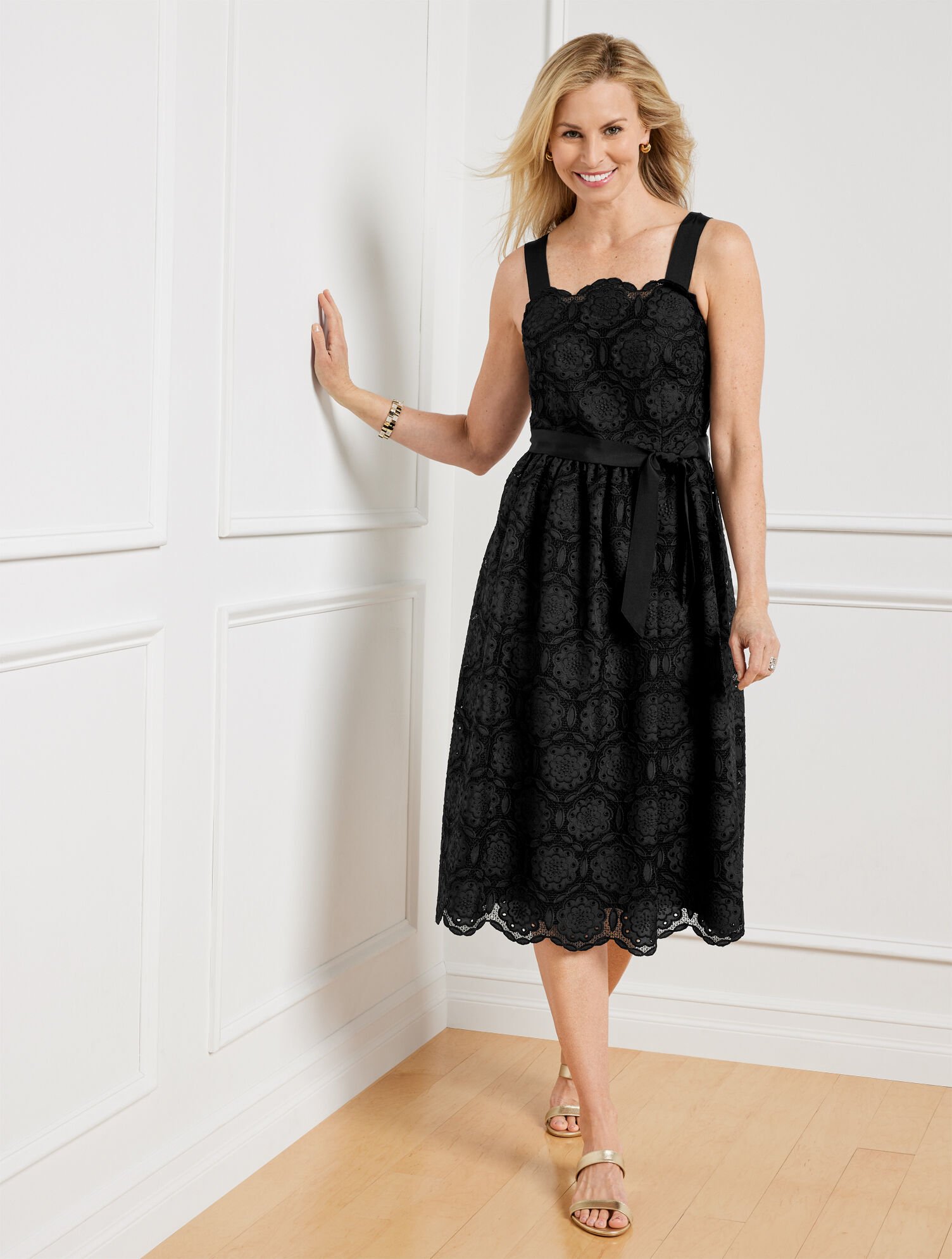 Strappy Lace Dress STRAPPY LACE MIDI DRESS IN WHITE