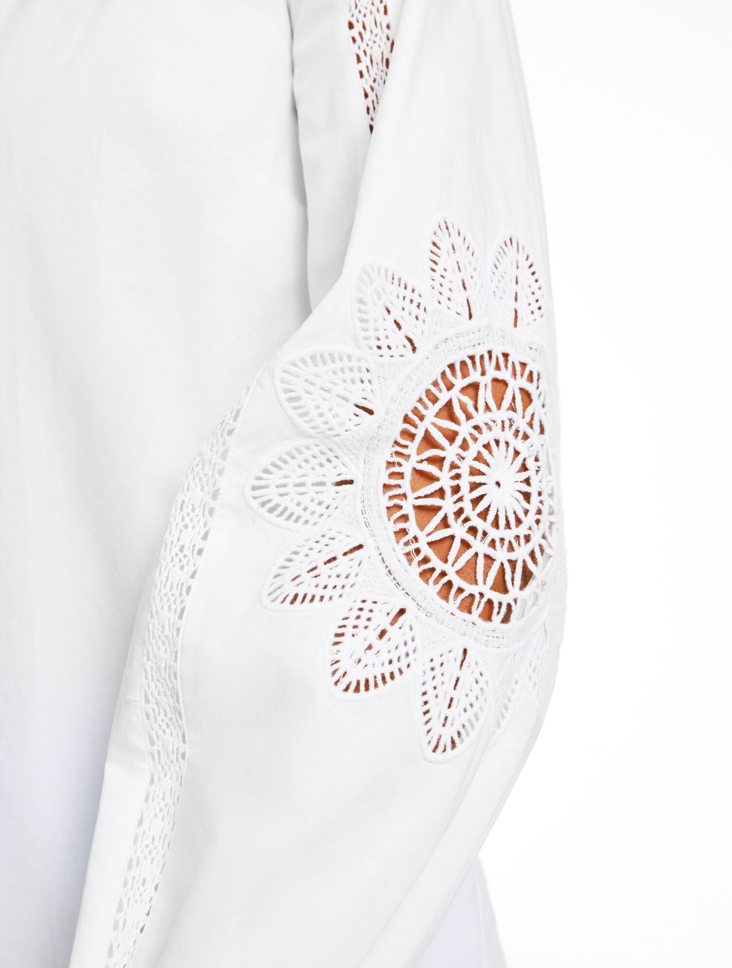 Crochet Trim Poplin Top