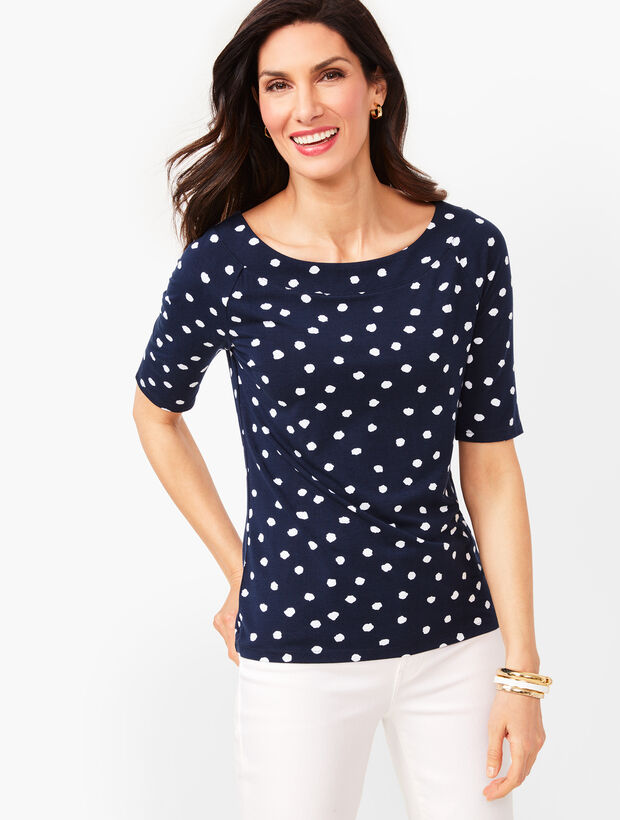 Wide Band Platinum Jersey Tee - Dot