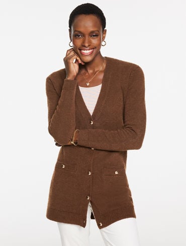Boucle V-Neck Cardigan