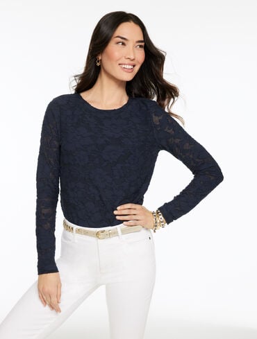 Long Sleeve Crewneck Tee - Floral