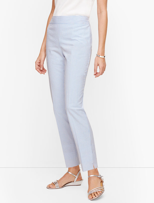 Seersucker Slim Ankle Pants