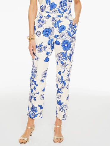 Straight Leg Ankle Pants - Shadow Floral