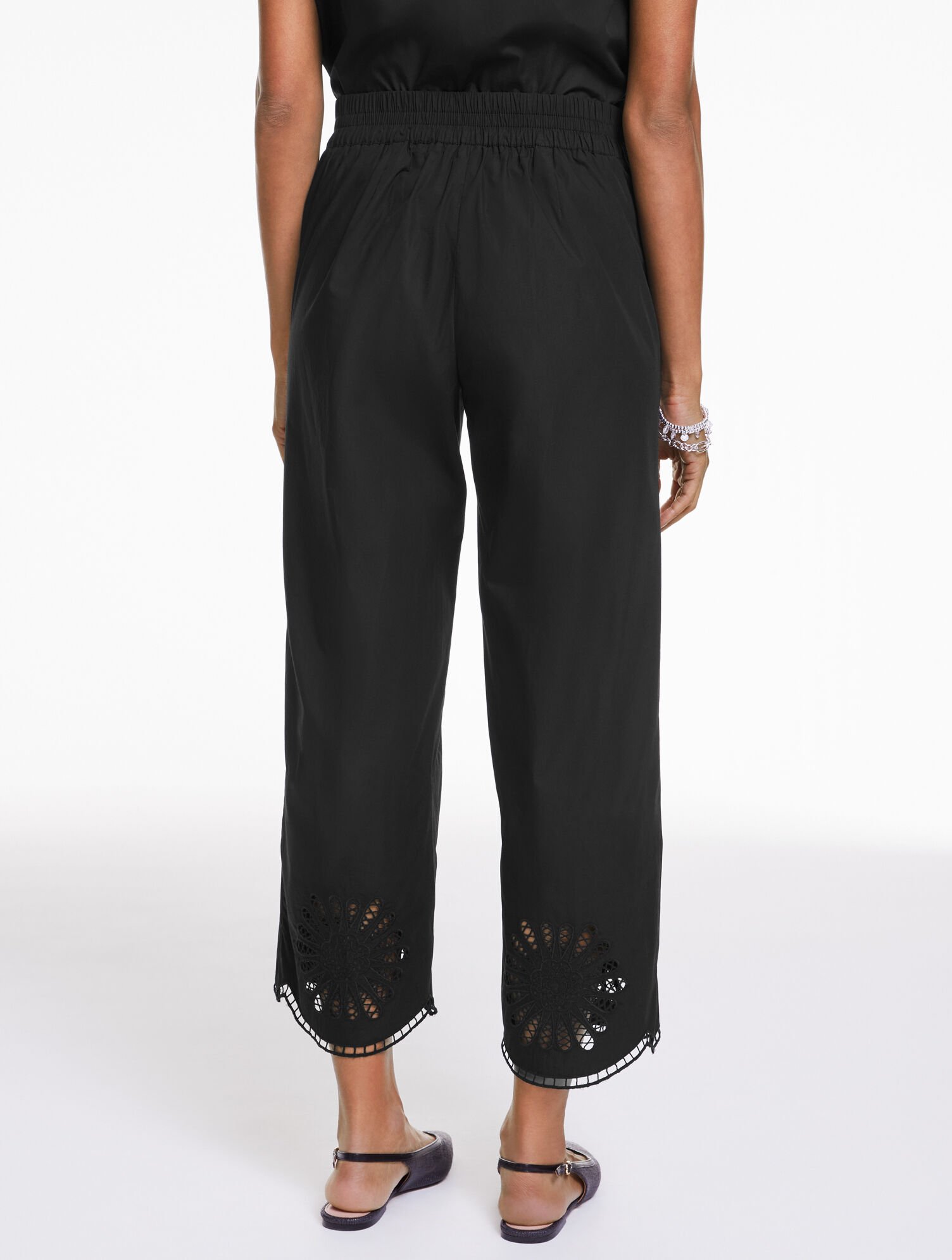 Wide Crop Pull-On Poplin Pants