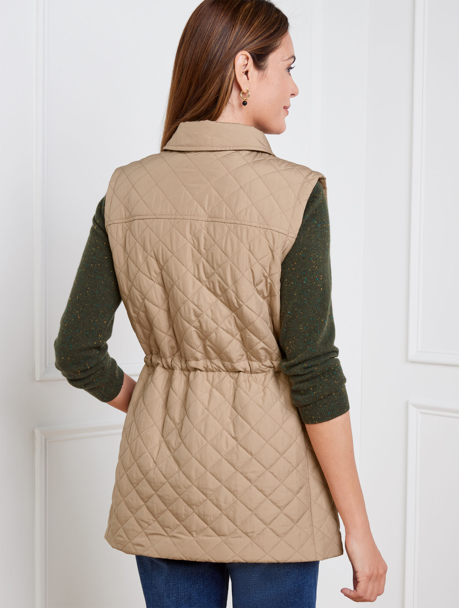 Quilted Long Vest | Talbots