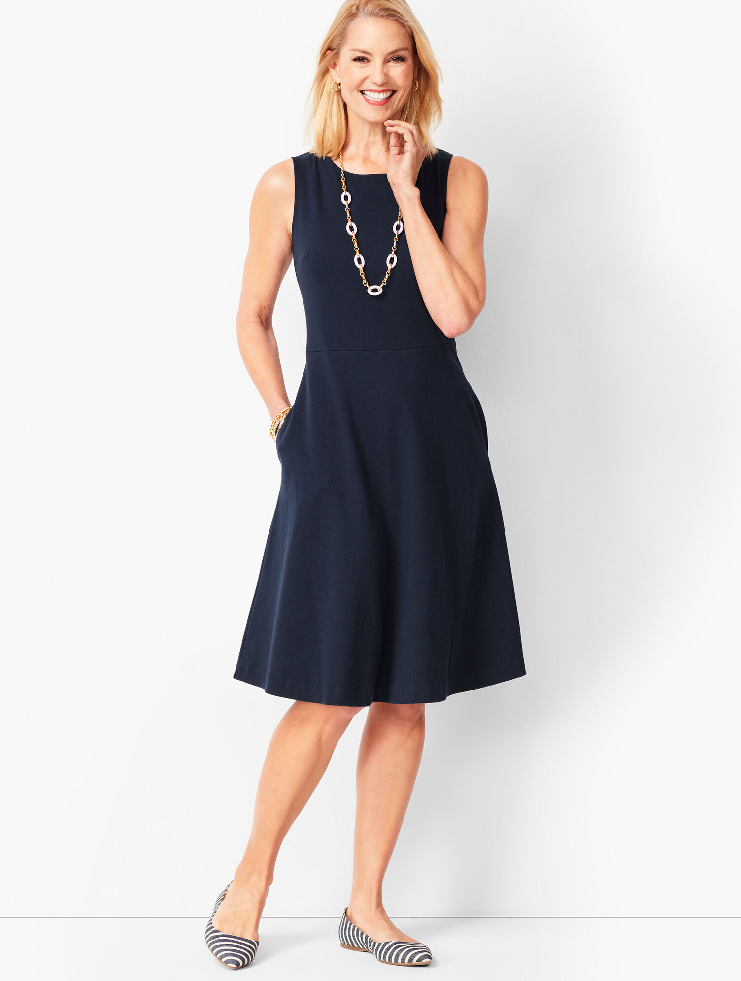 Fit & Flare Knit Dress | Talbots