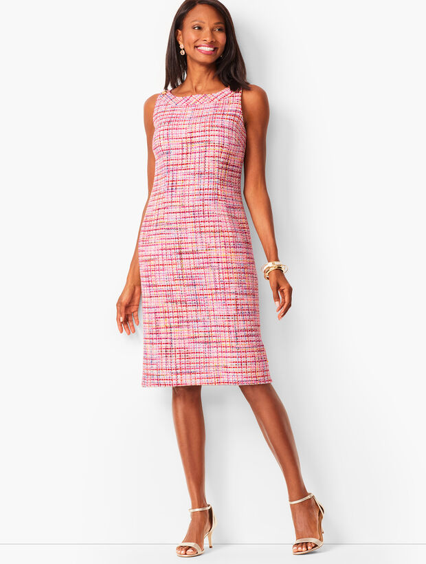 Ribbon Tweed Shift Dress
