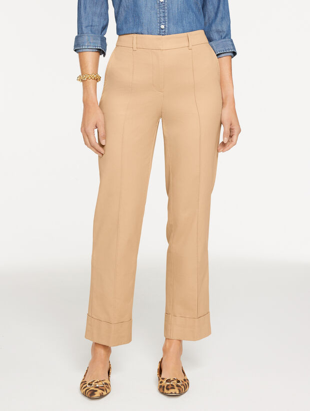 Aiden Twill Straight Ankle Pant