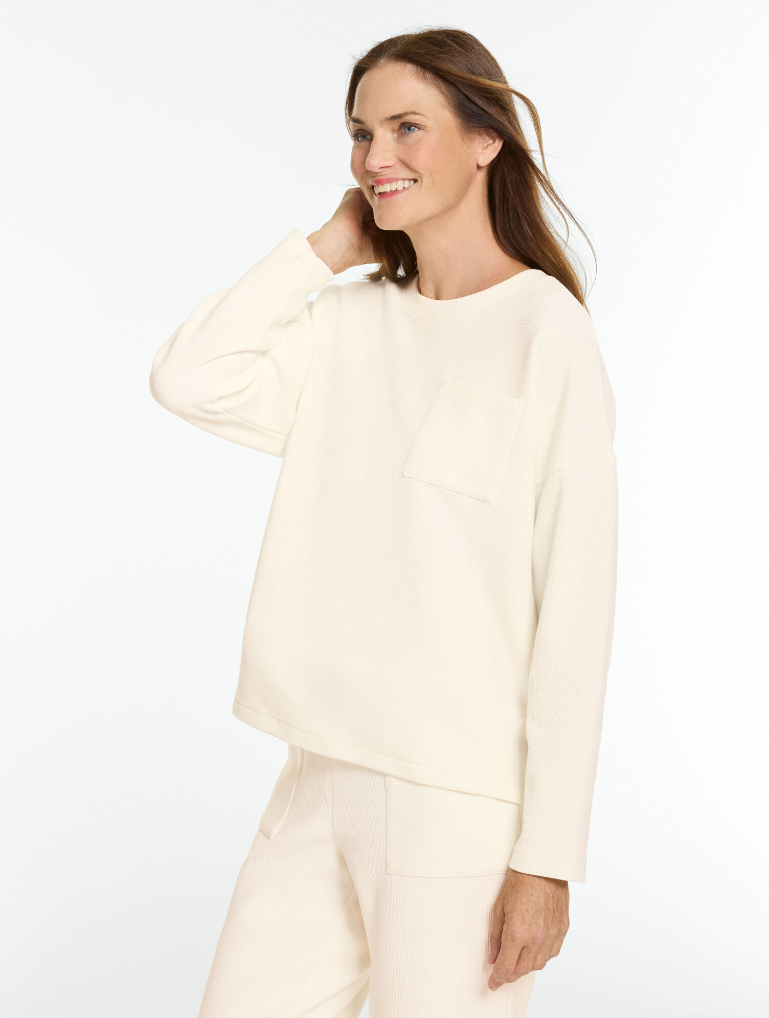 Ottoman Rib Crewneck Pullover