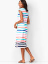 Painterly-Stripe Midi Dress