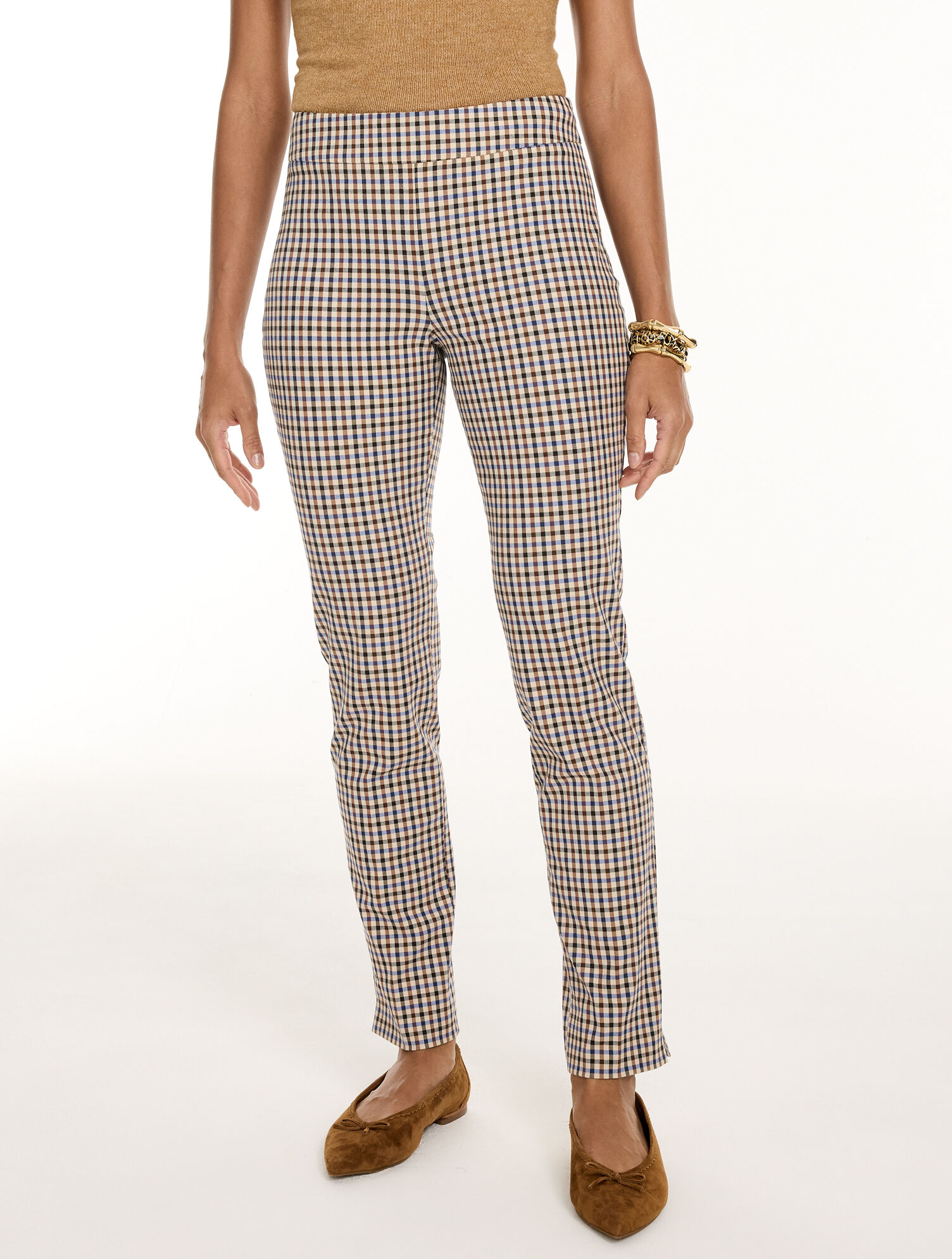 Talbots Chatham Cotton Bi-Stretch Straight Ankle Pants - Chelsea Plaid
