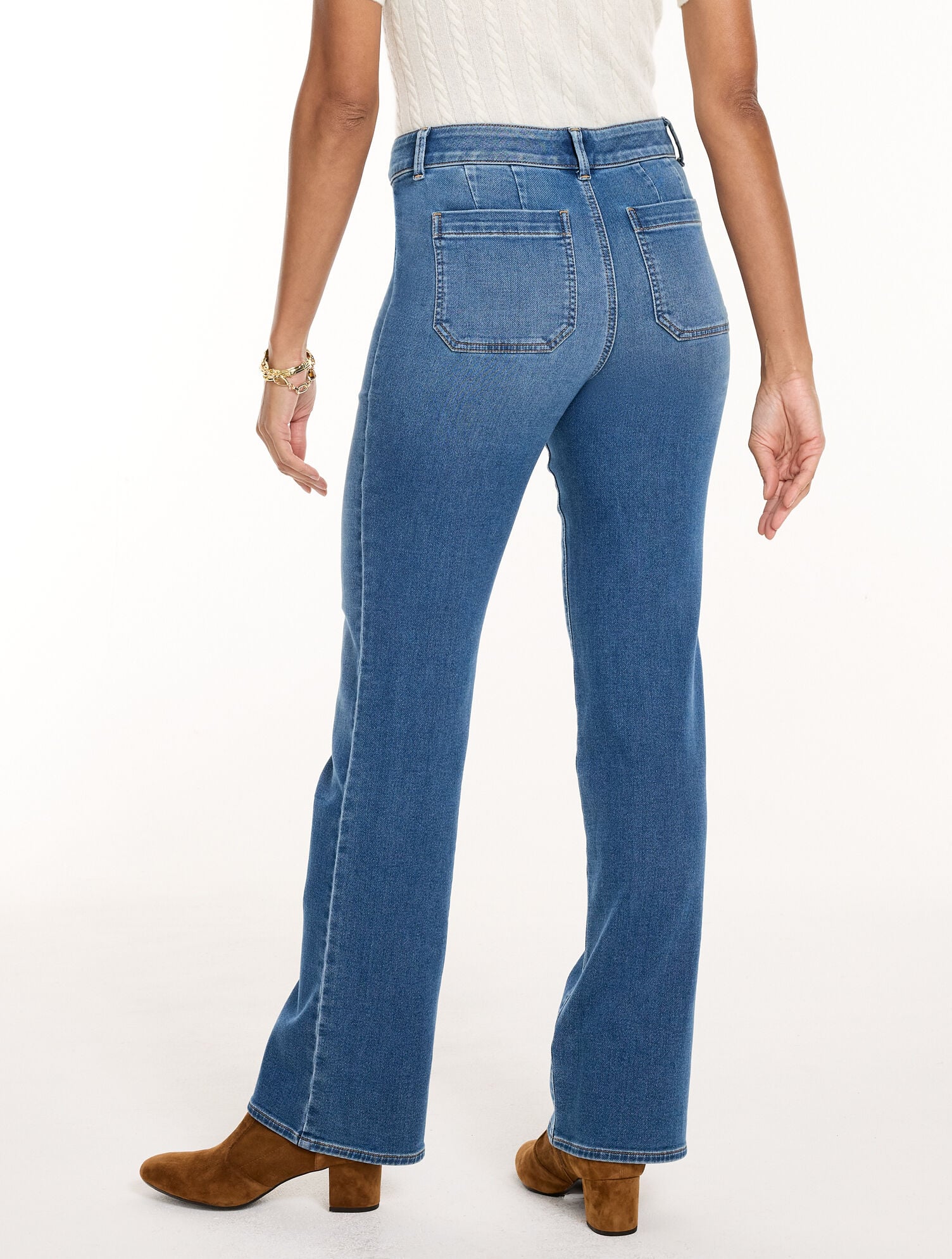 Knit Denim Bootcut Jeans - Jules Wash - thumbnail 3