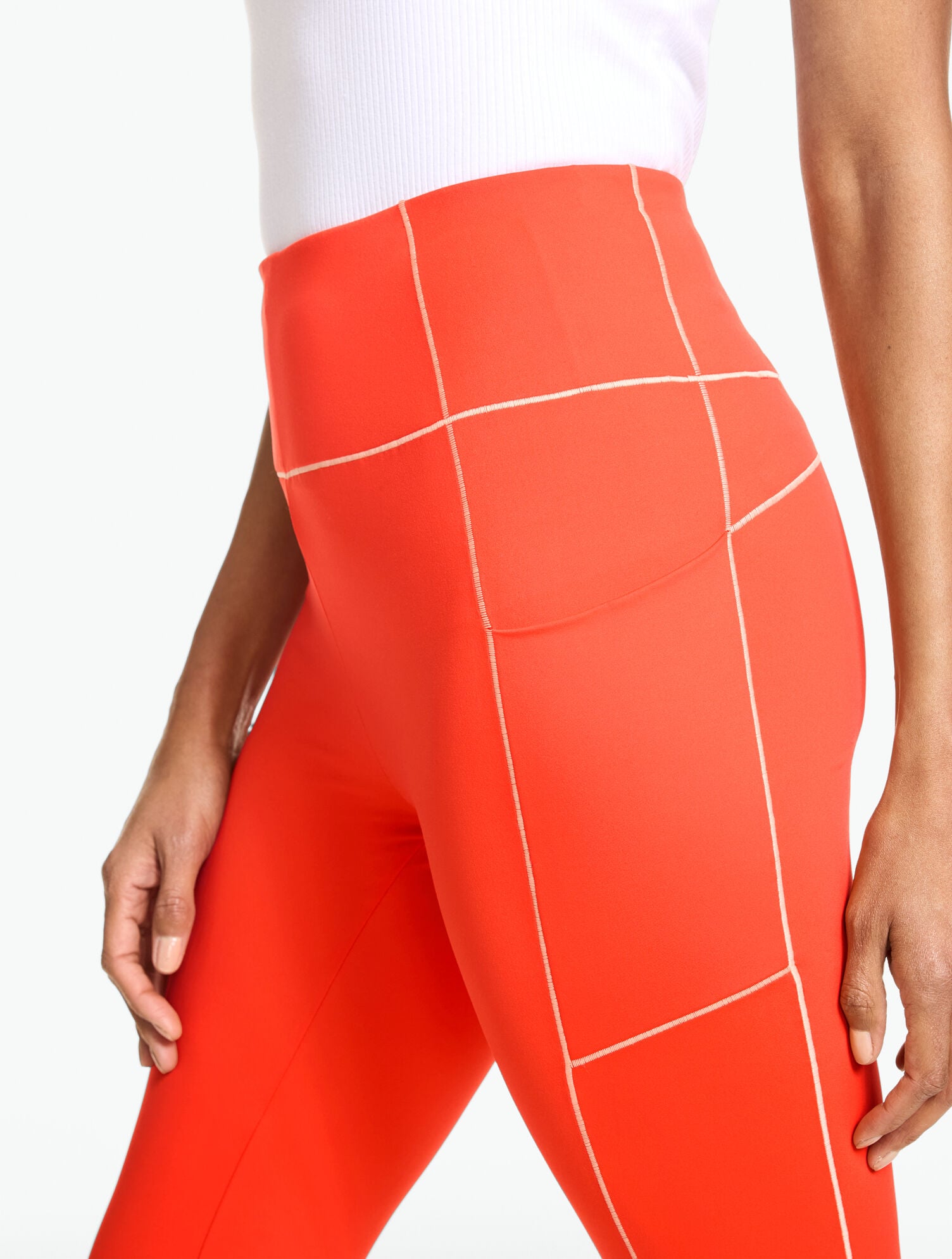 Performance Compression Pedal Pushers Leggings - Contrast Stitch