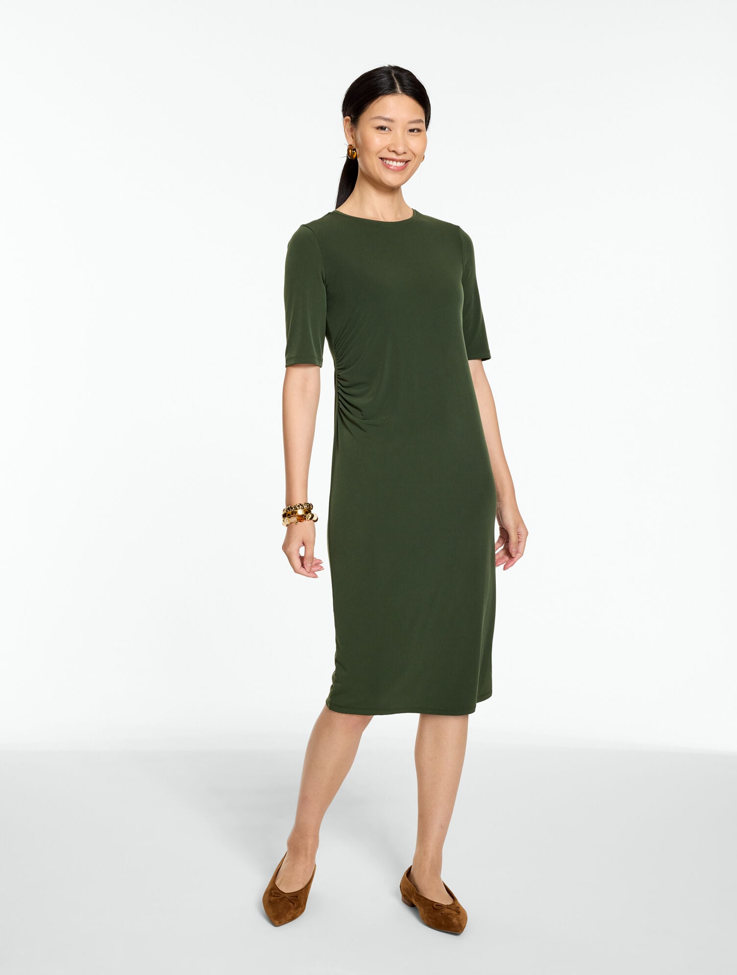Knit Kit Ruched Midi Dress