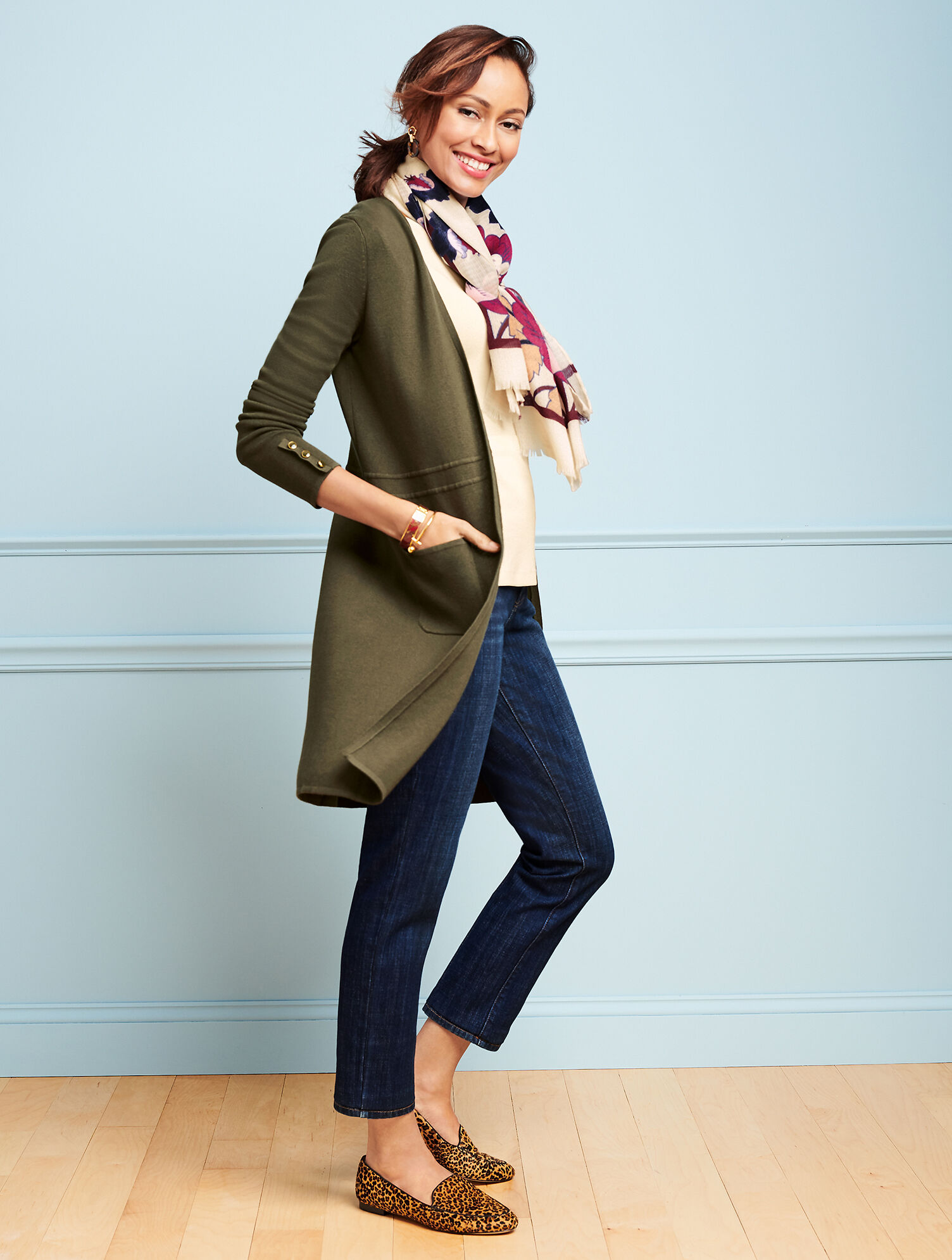 Cotton Modal Open Front Sweater