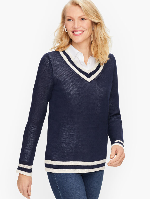 Linen V-Neck Sweater