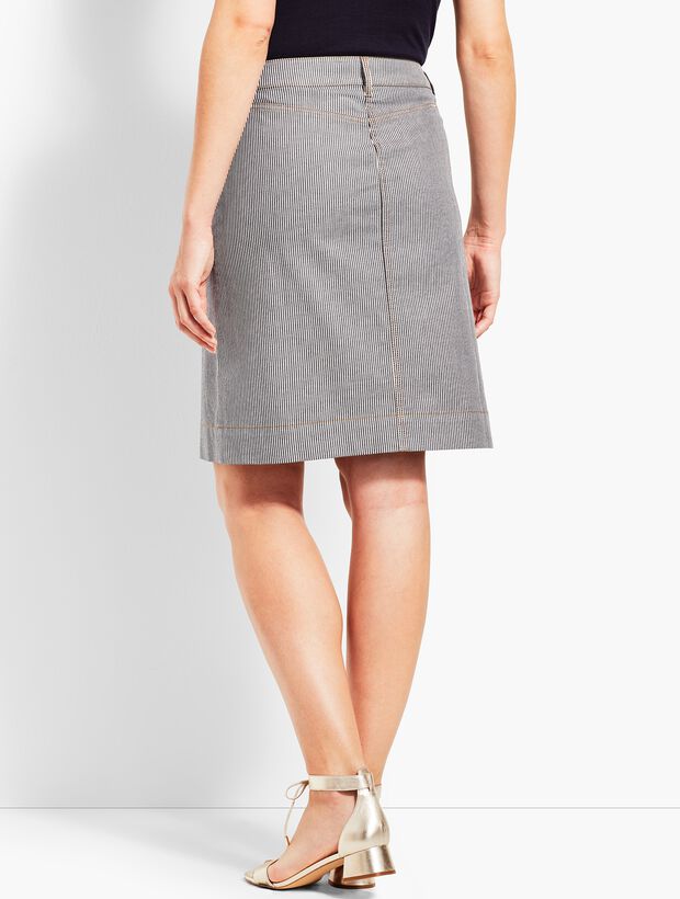 Railroad Stripe A-Line Skirt