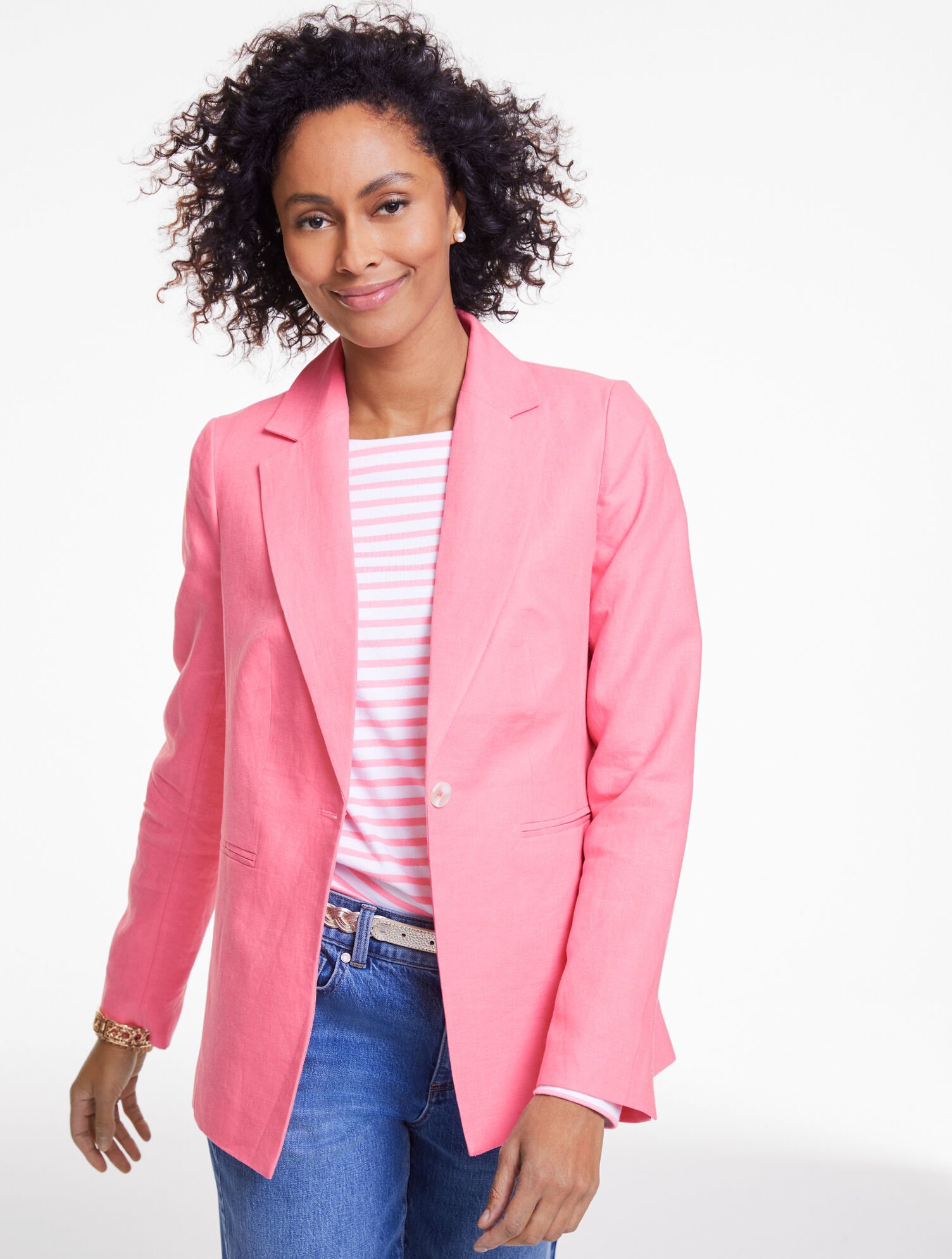 Classic Linen Single Button Blazer