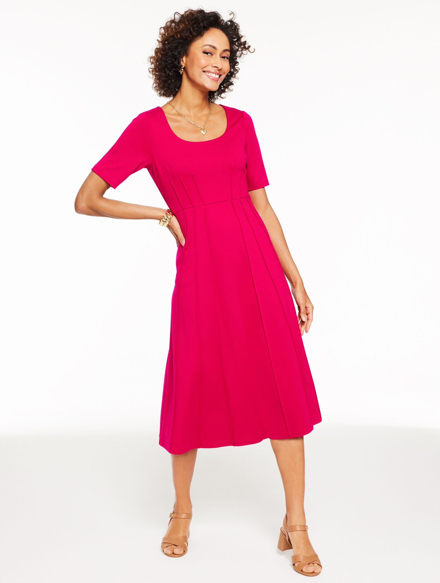 Women's Luxe Ponte Midi Dress - Black - 14 Talbots