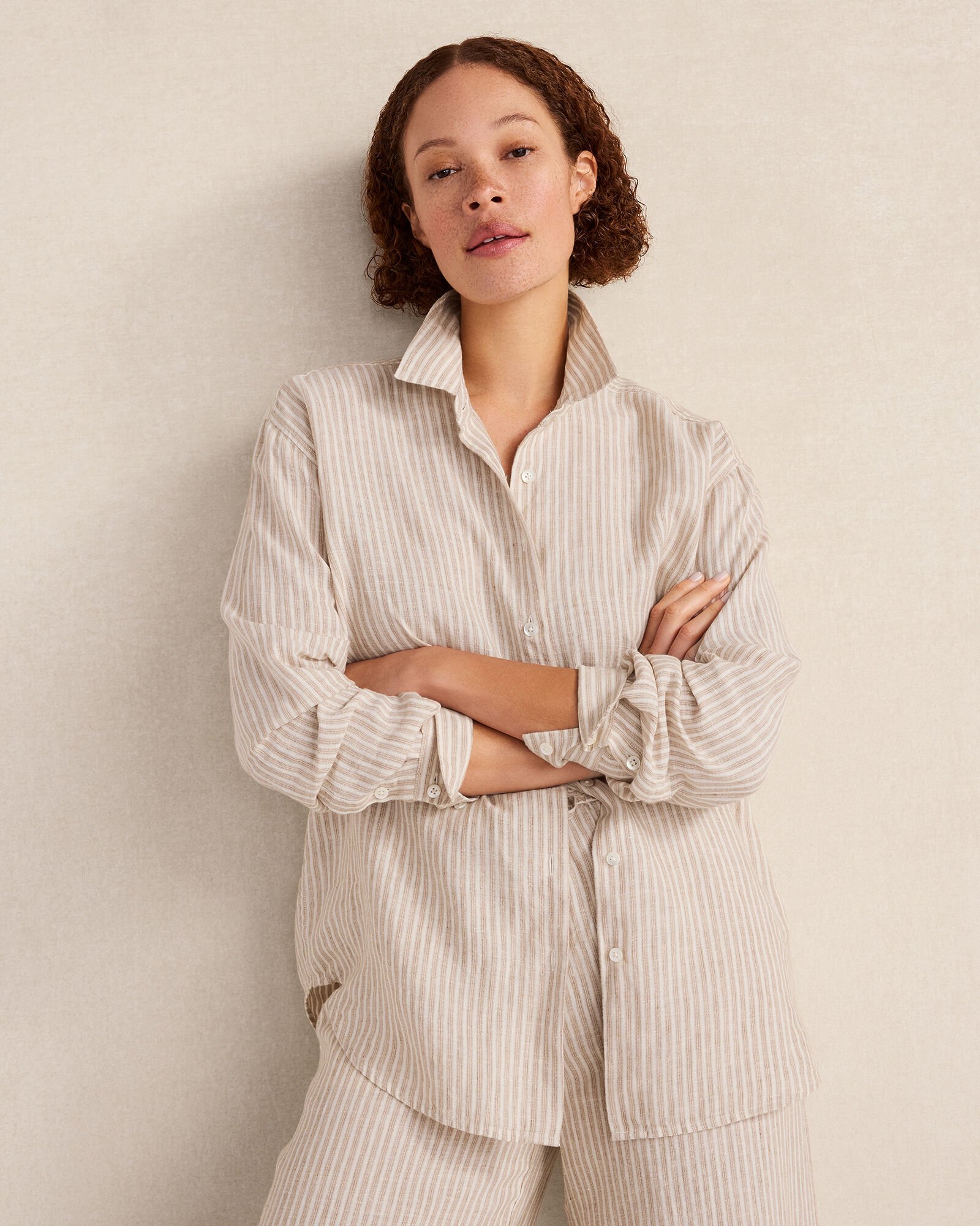 The Daily Shirt in Everweave Linen Stripe
