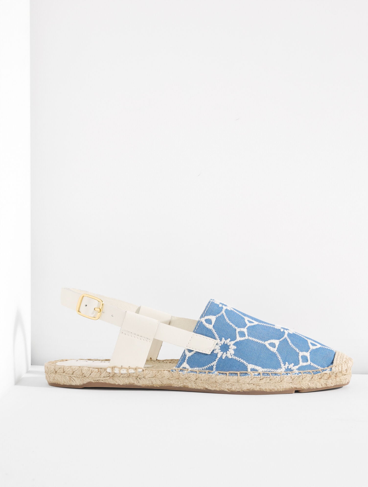 Isla Floral Chambray Espadrille Slingback Flats