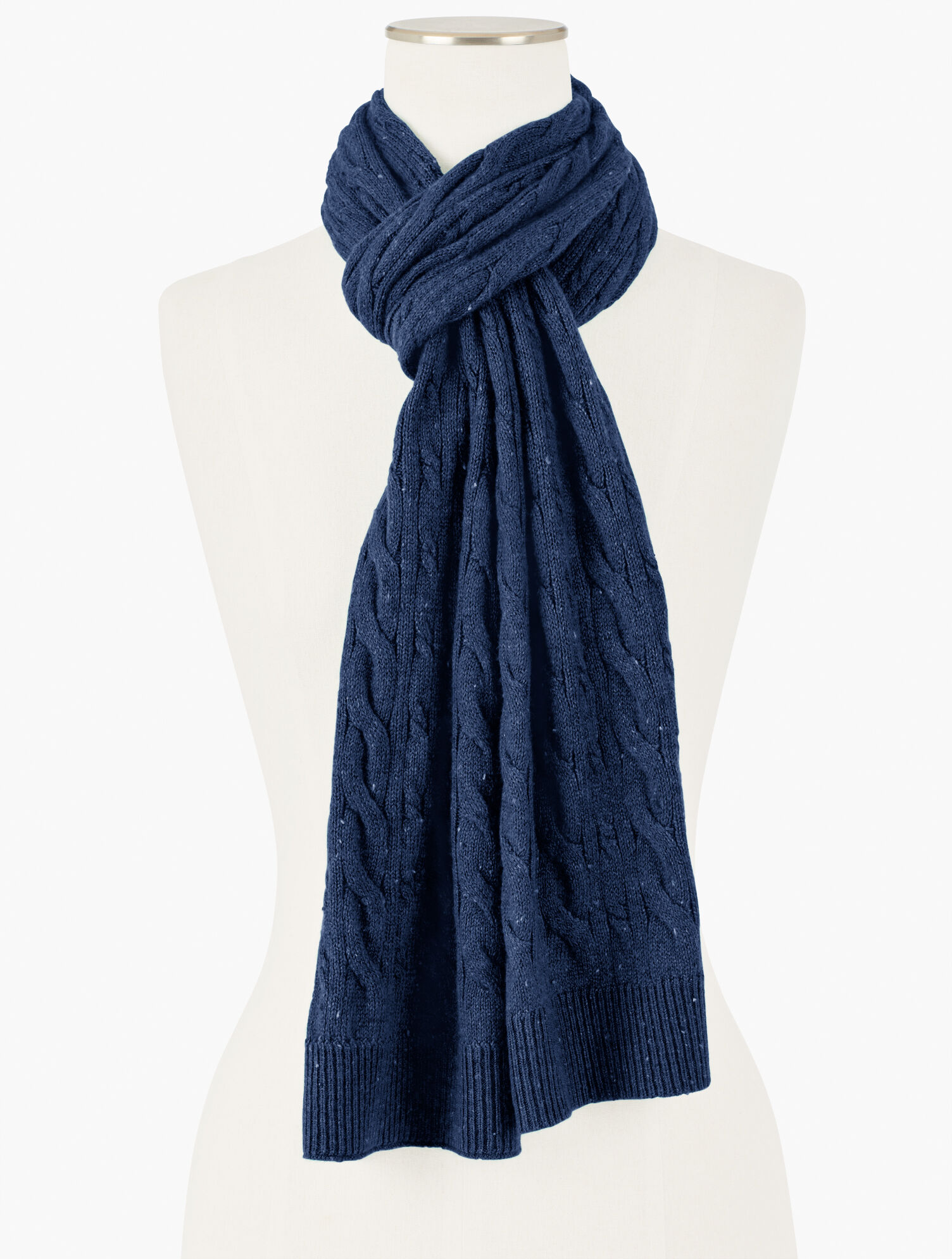 Tweed Cable Knit Scarf