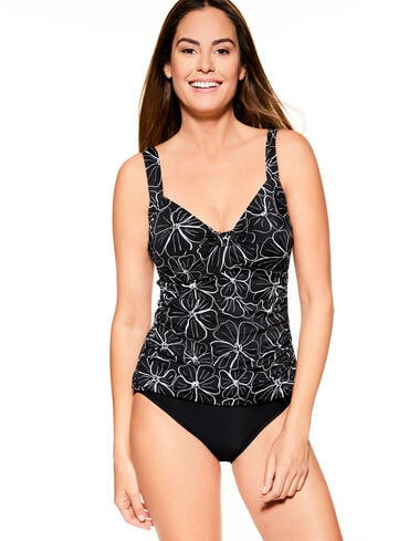 Miraclesuit&reg; Knot Front Tankini - Stenciled Blooms