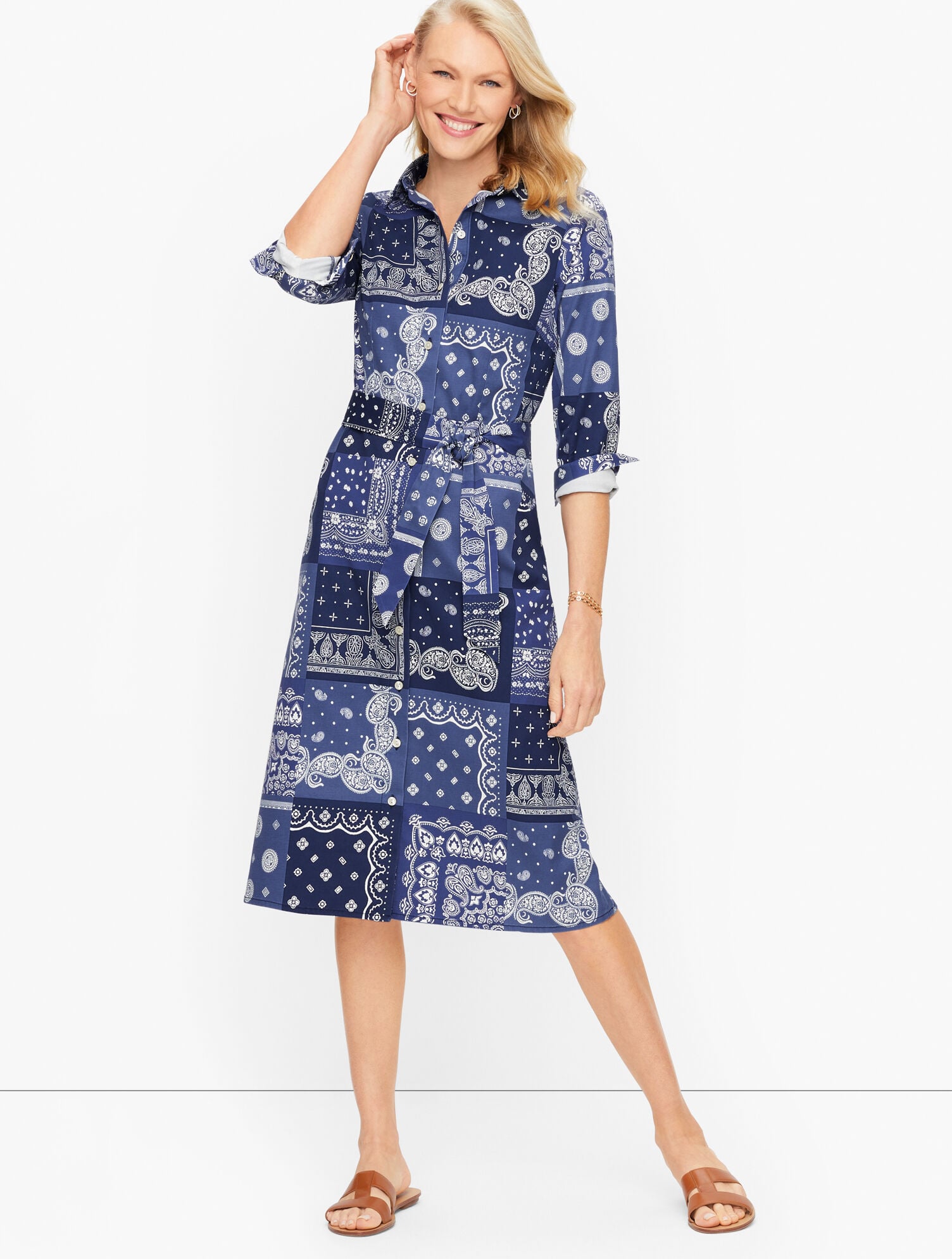 Weekend Shirt Dress-Bandana Print