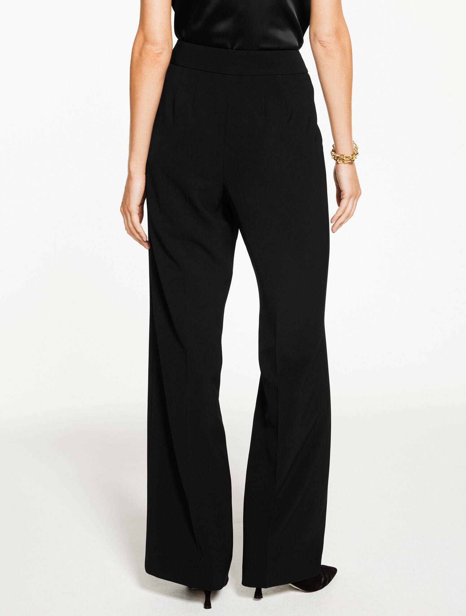 Plus Exclusive Wide Leg Stretch Crepe Pants
