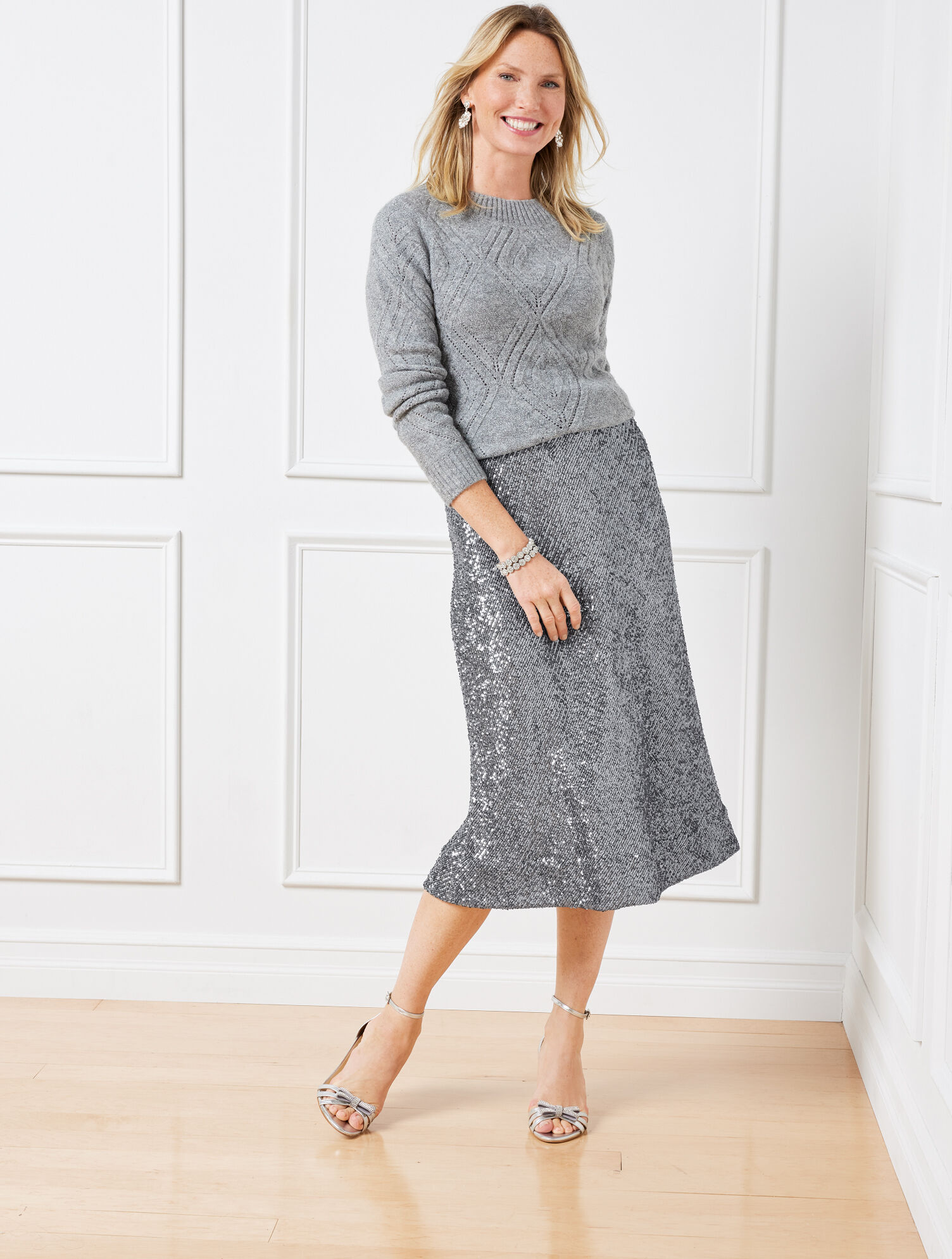 Sequin Midi Skirt