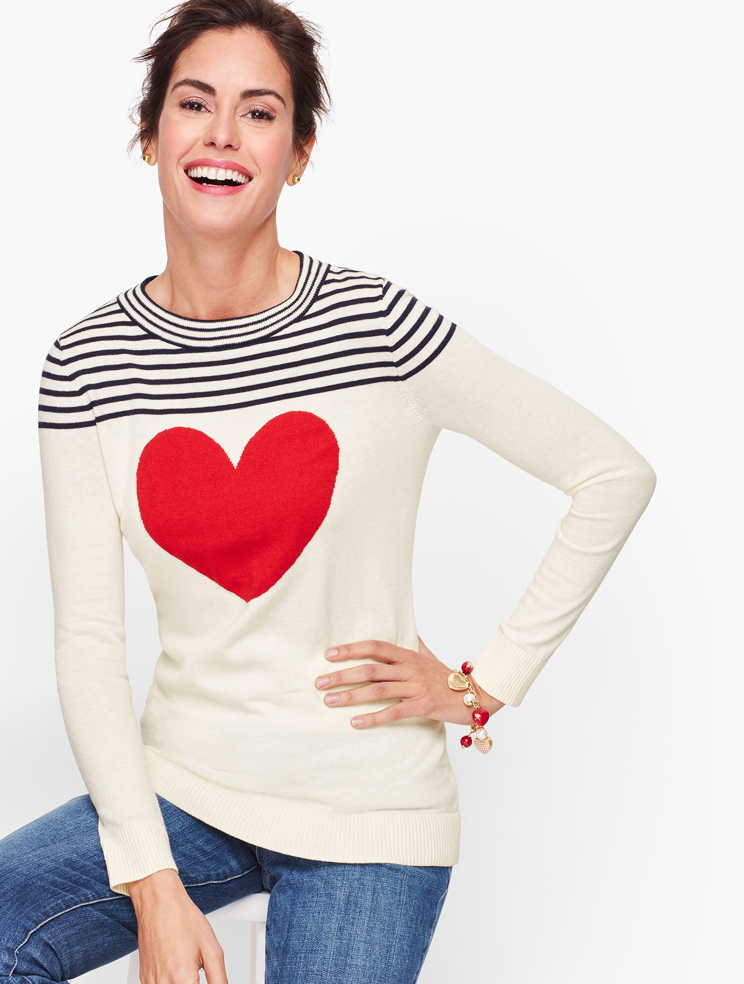 Button Back Heart Sweater