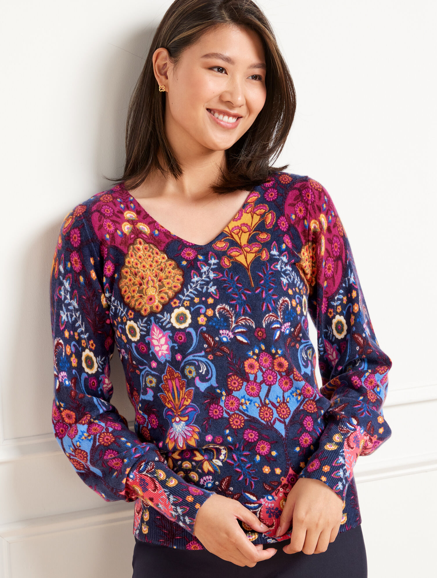 Balloon Sleeve Cashmere Sweater Talbots