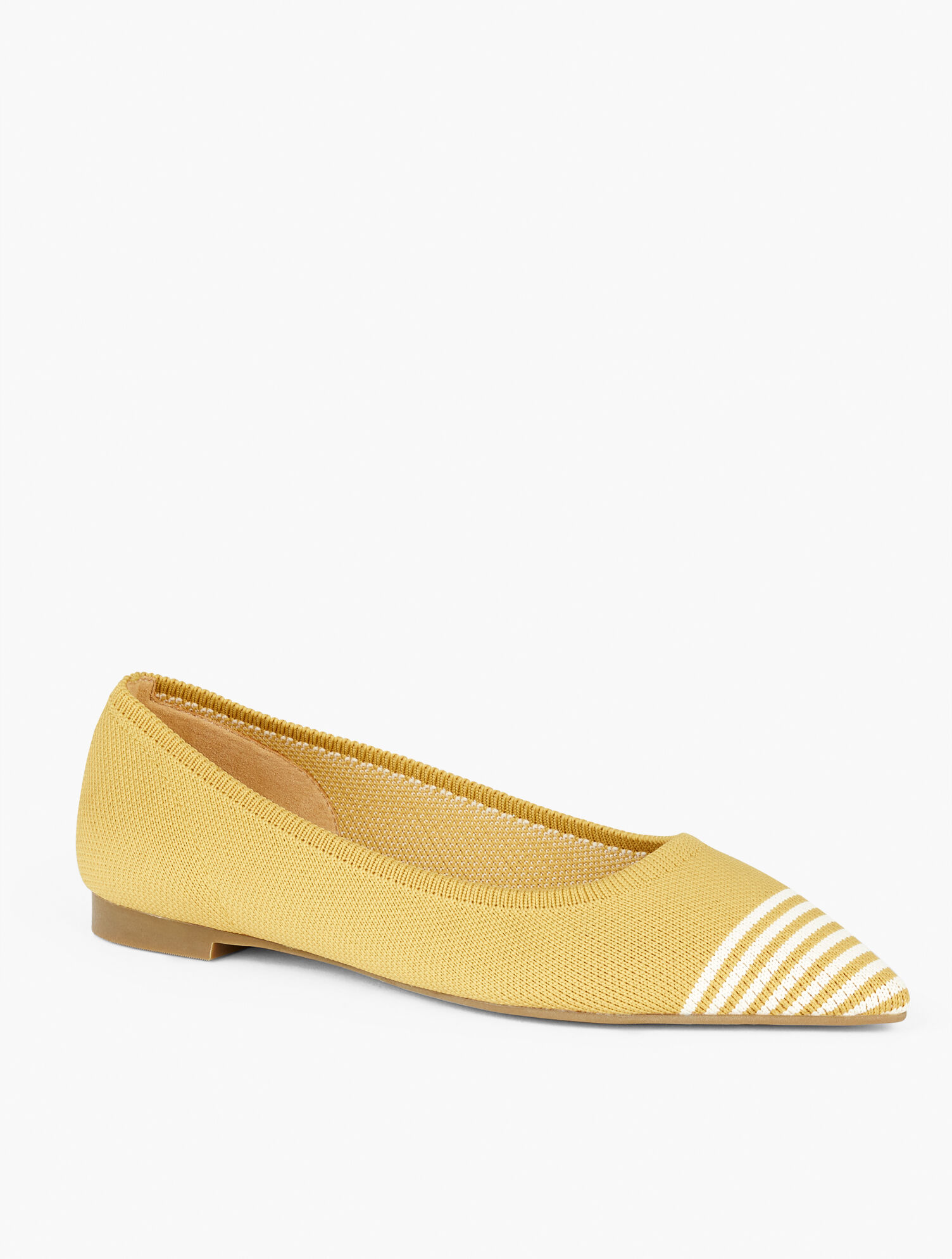 Edwin Knit Pointed Toe Flats - Stripe Toe