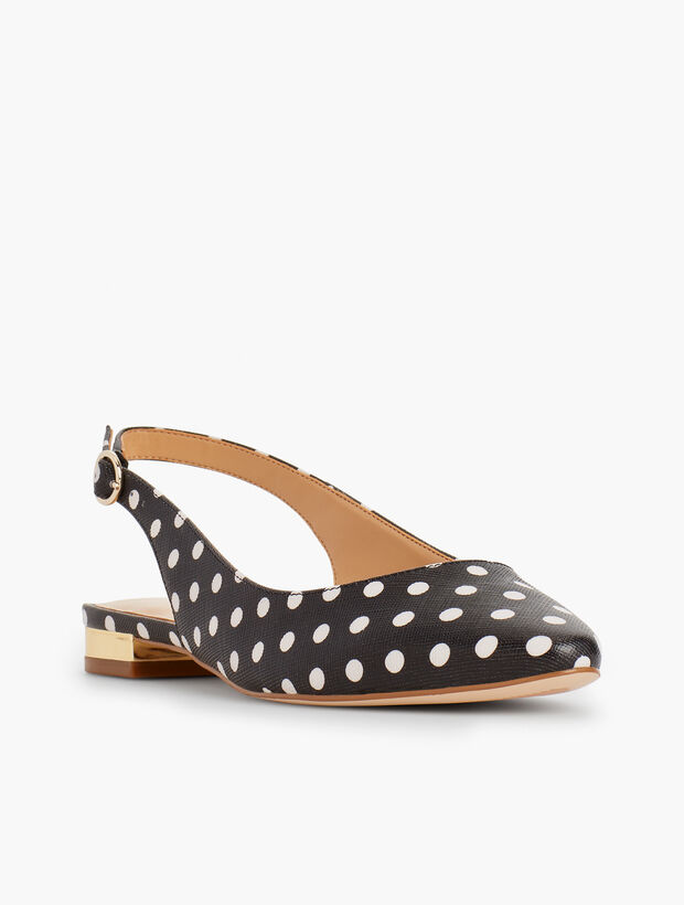Edison Slingback Flats - Polka Dot