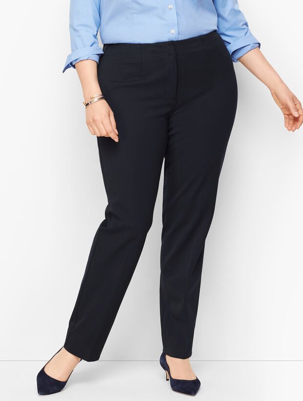 Plus Size Refined Bi-Stretch Tailored Straight-Leg Pants- Curvy Fit