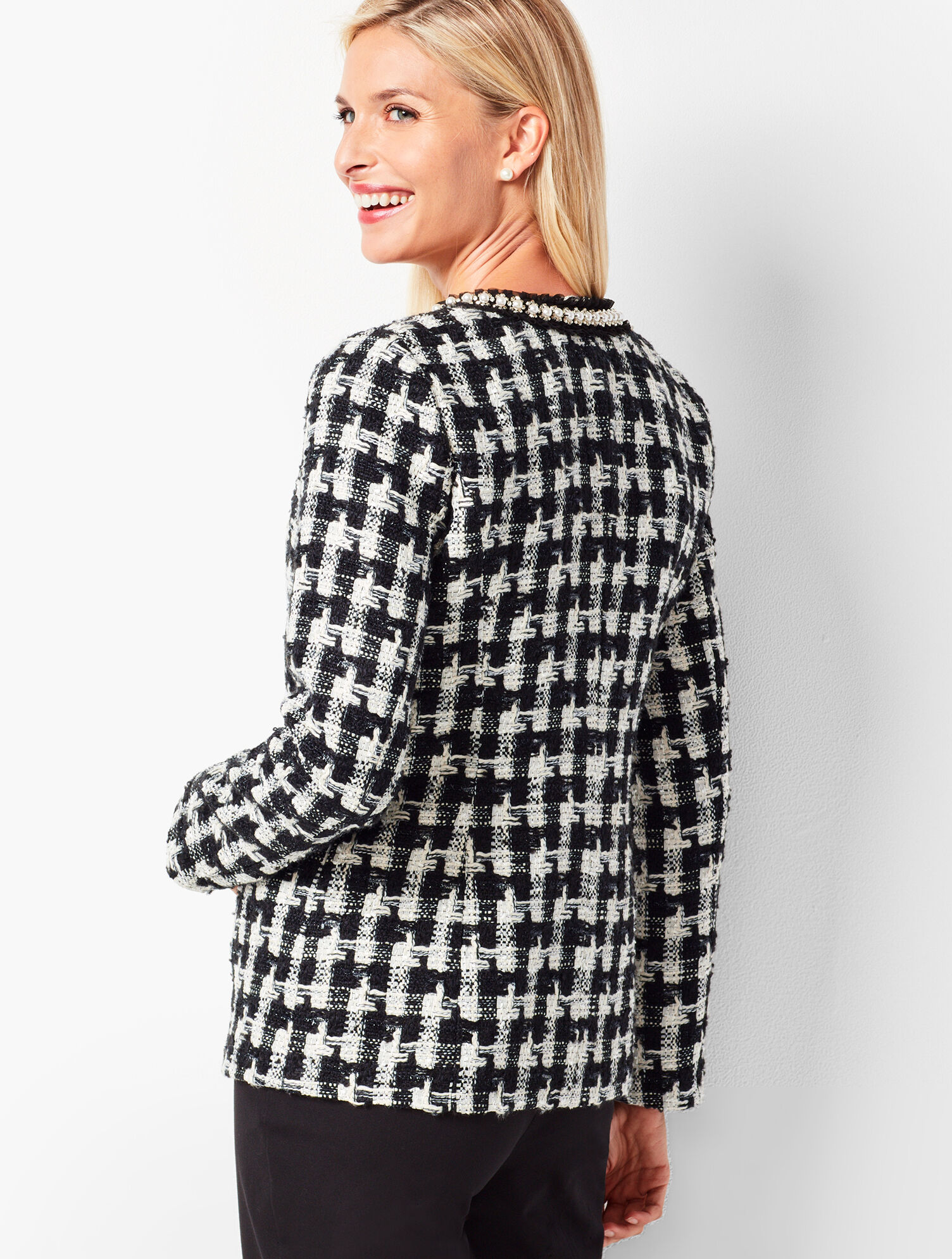 Pearl-Trim Tweed Jacket | Talbots