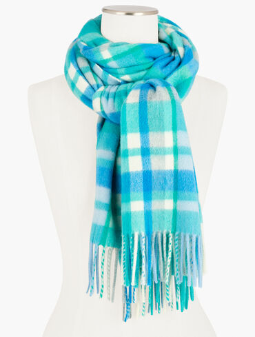 Cashmere Waterweave Scarf - Cool Turquoise