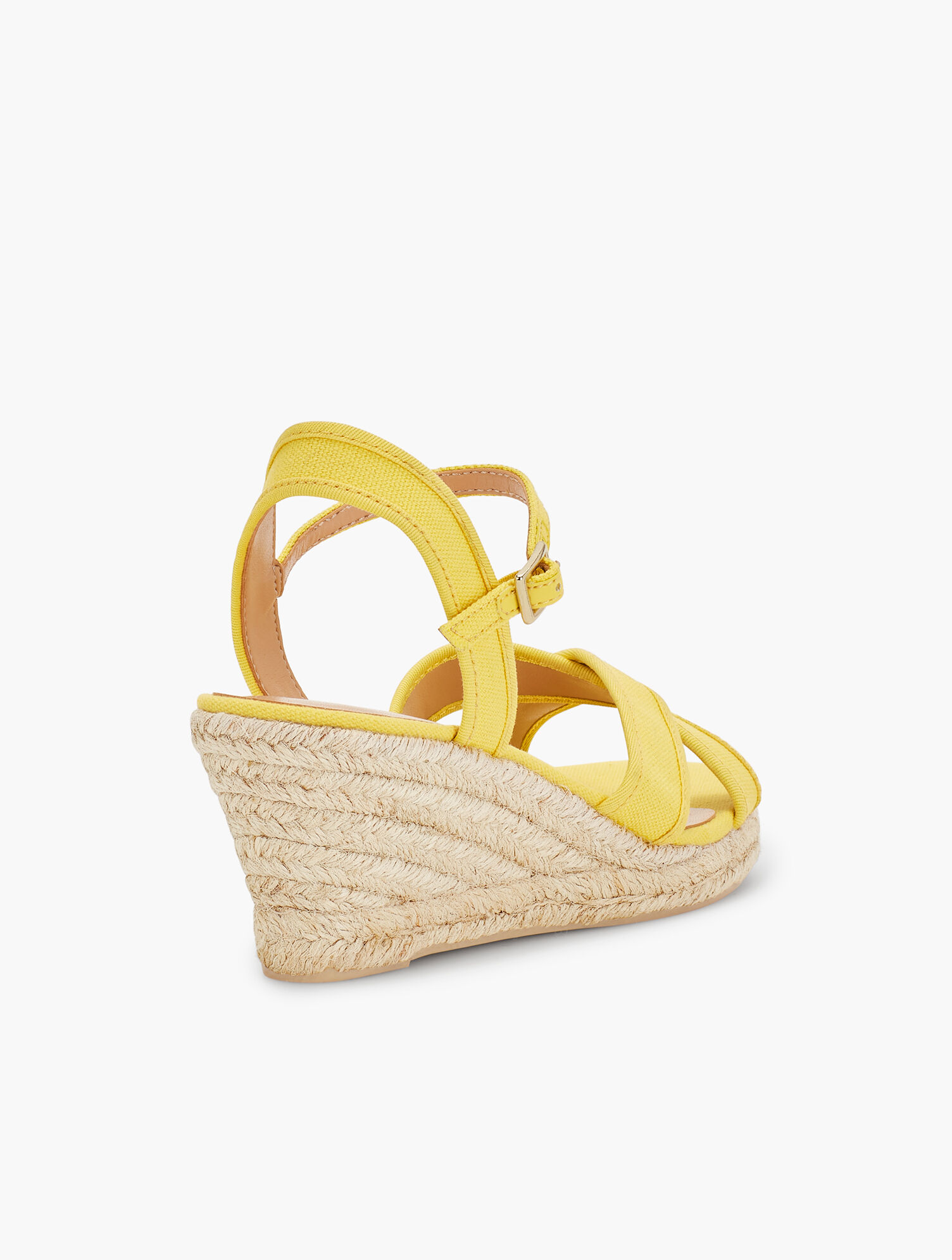 Lyndsay Crossover Espadrille Wedges - Canvas