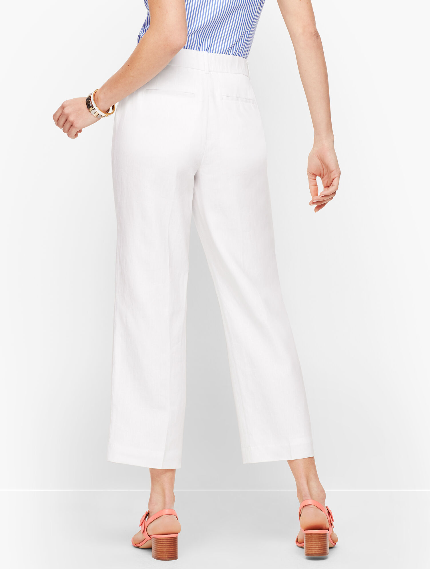 Linen Straight Leg Crops - Lined - Curvy Fit