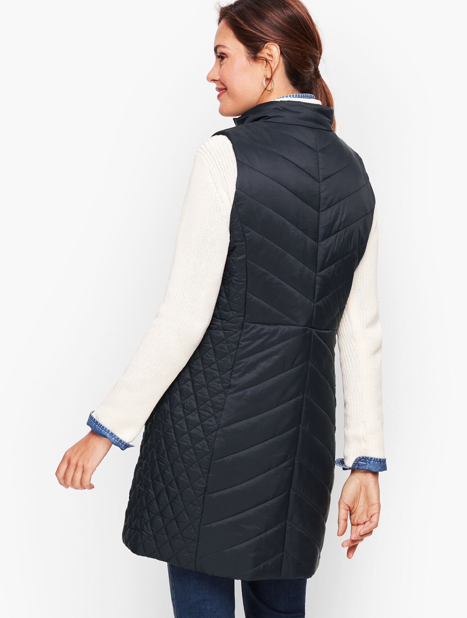 Down Alternative Long Puffer Vest
