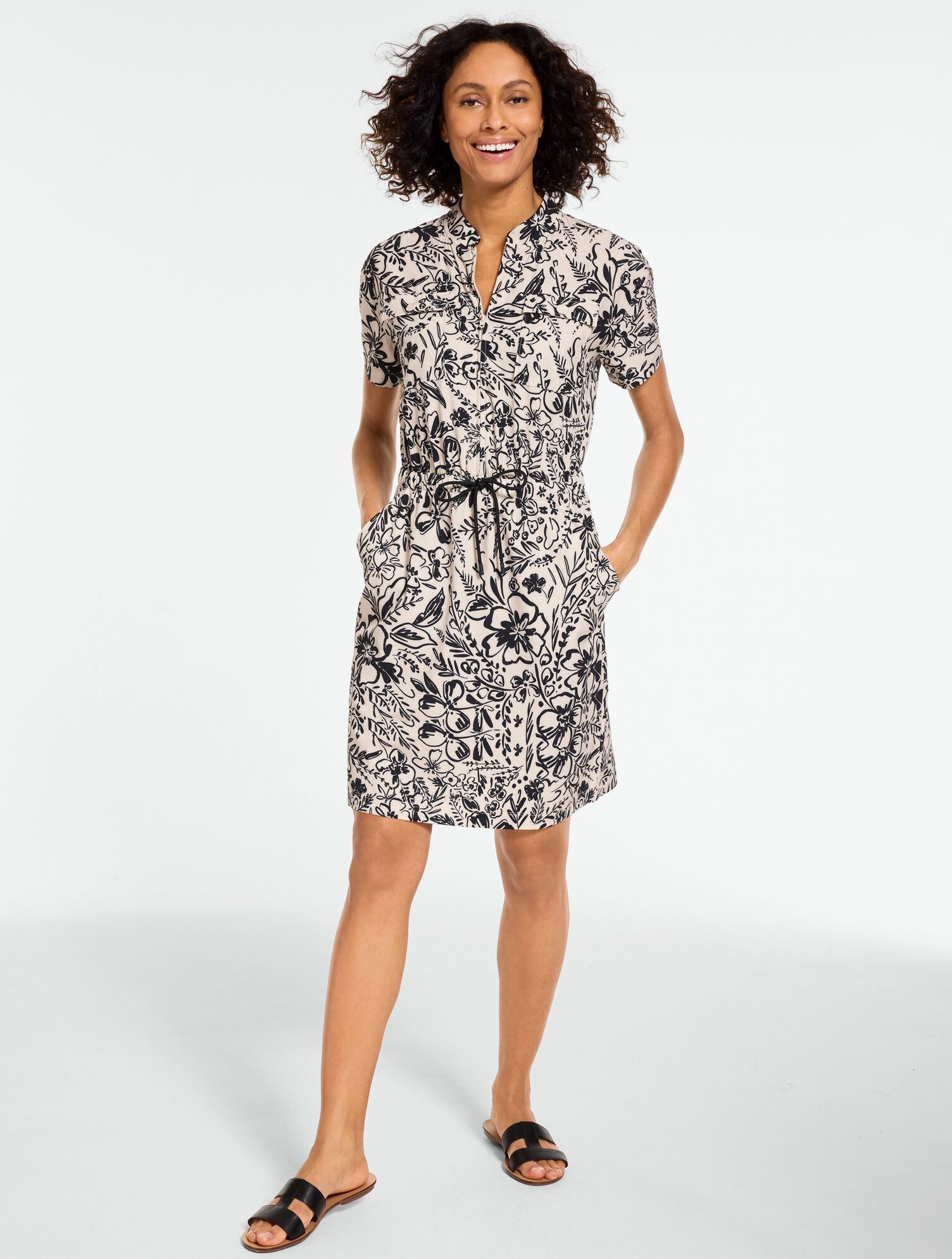 Lightweight Woven Stretch Dress - Garden Floral