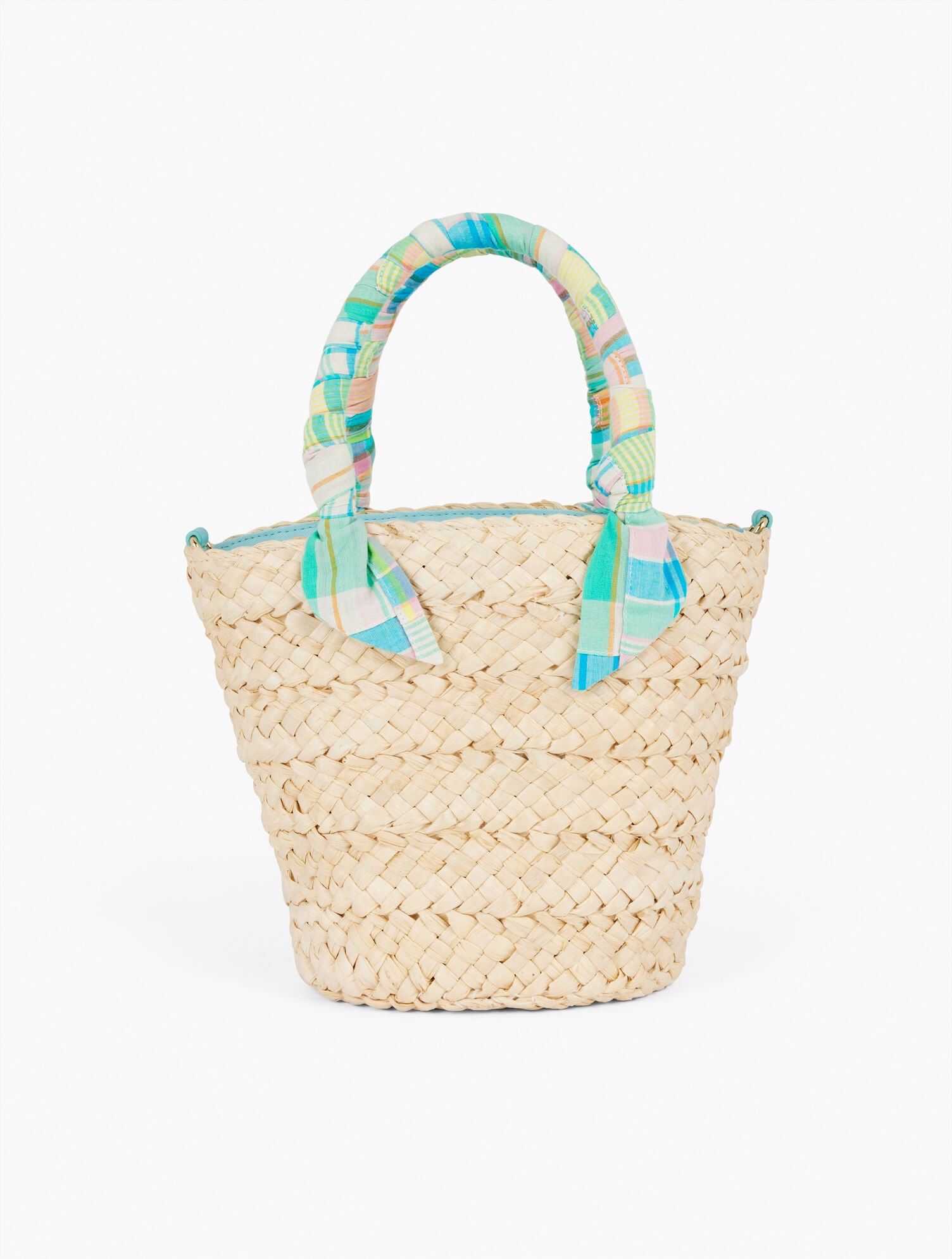 Madras Scarf Handle Straw Tote Talbots
