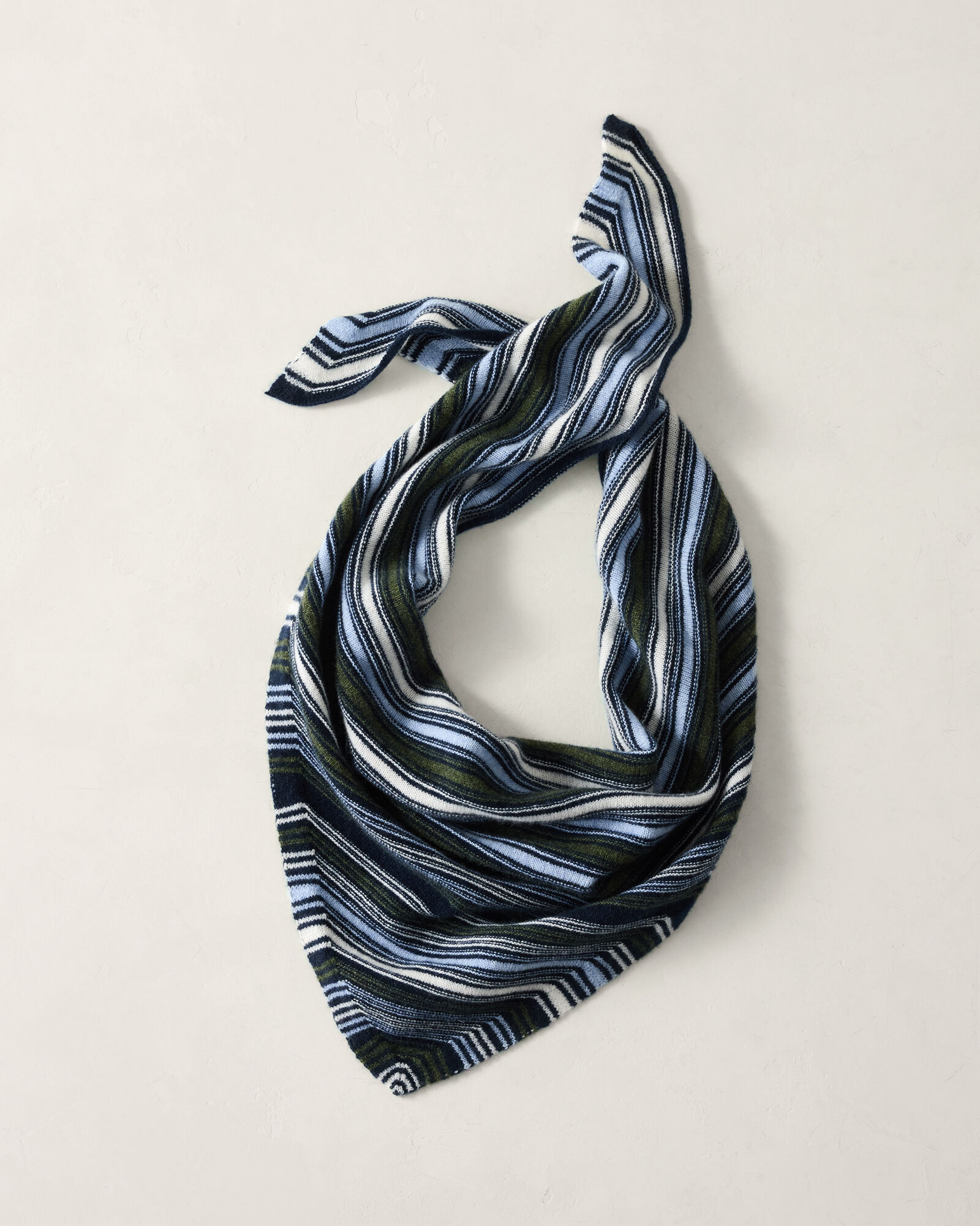 Cashmere Striped Triangle Scarf