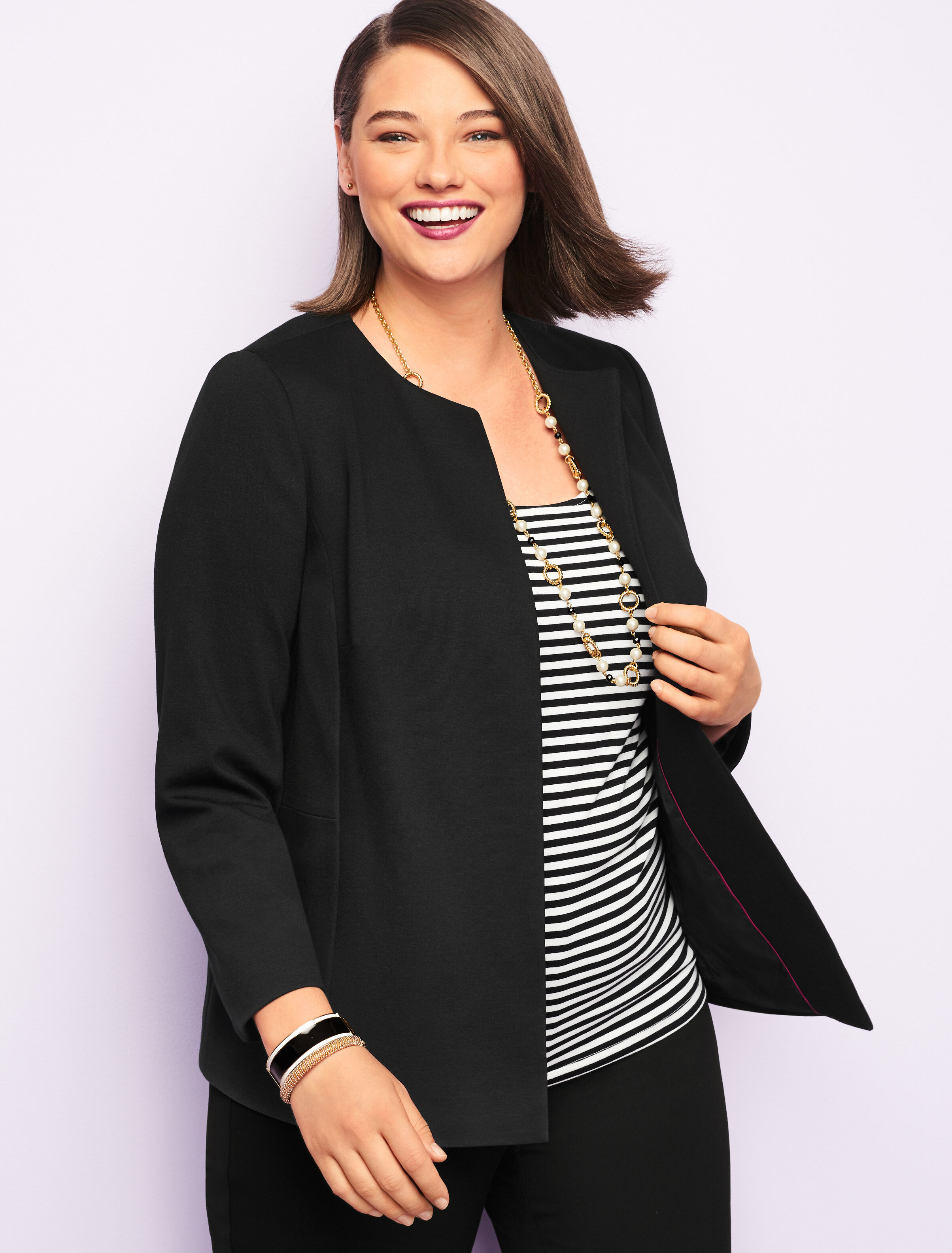 Plus Size Ponte Peplum Jacket