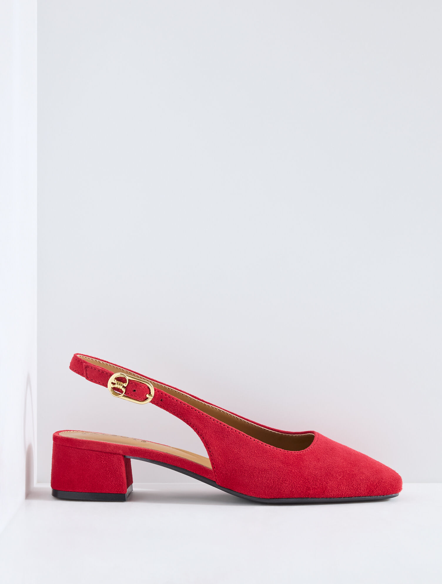 Eliana Suede Slingback Block Heel Pumps - thumbnail 3