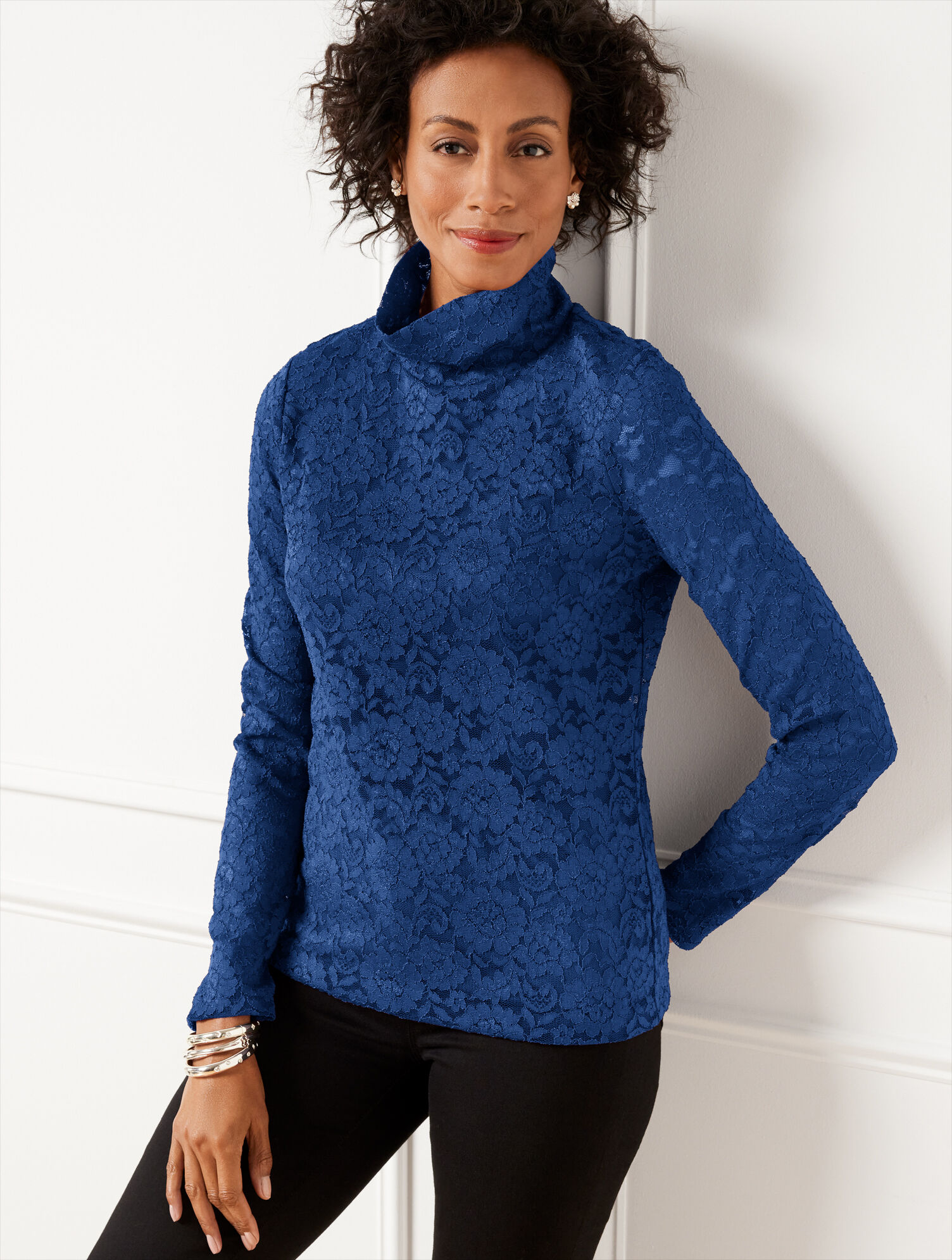 Lace Turtleneck Pullover | Talbots
