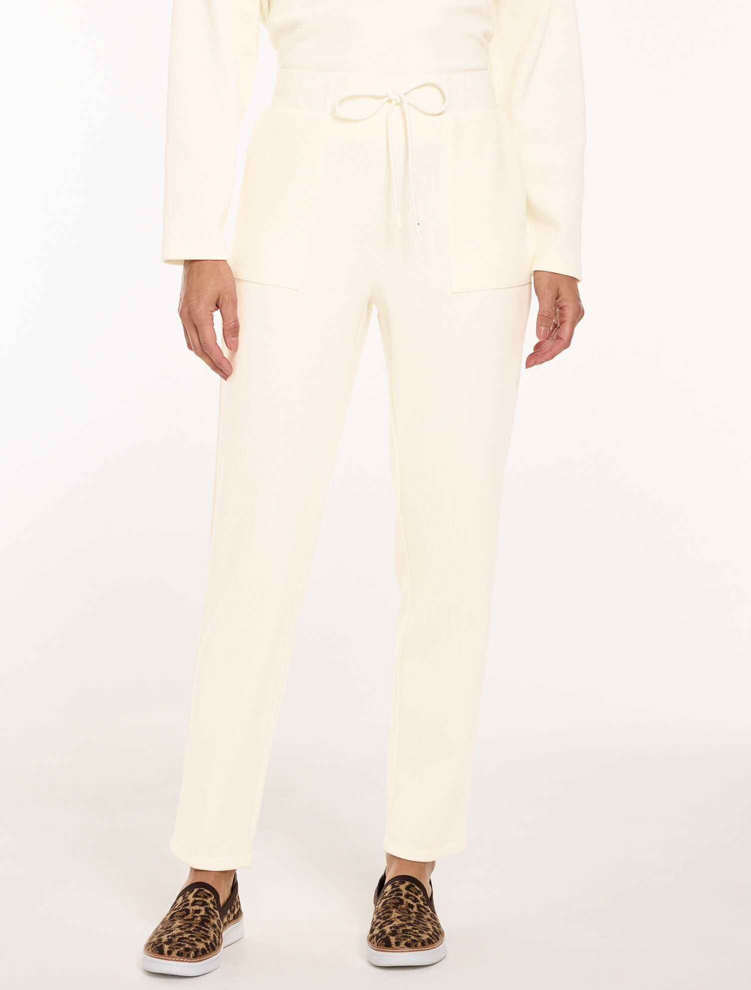 Ottoman Rib Tapered Leg Pants